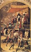 BERRUGUETE, Pedro Court of Inquisition chaired by St Dominic oil painting